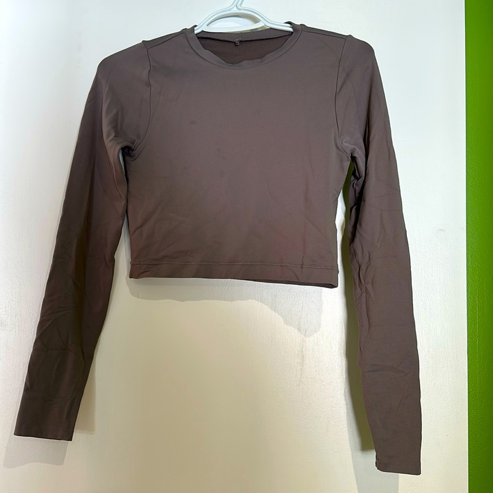 Purple-grey long sleeves and crop GARAGE shirt